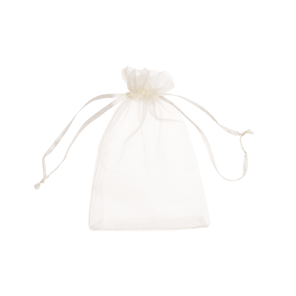 45方形纱袋米白细节图1(Gray Zip Favor Bags)