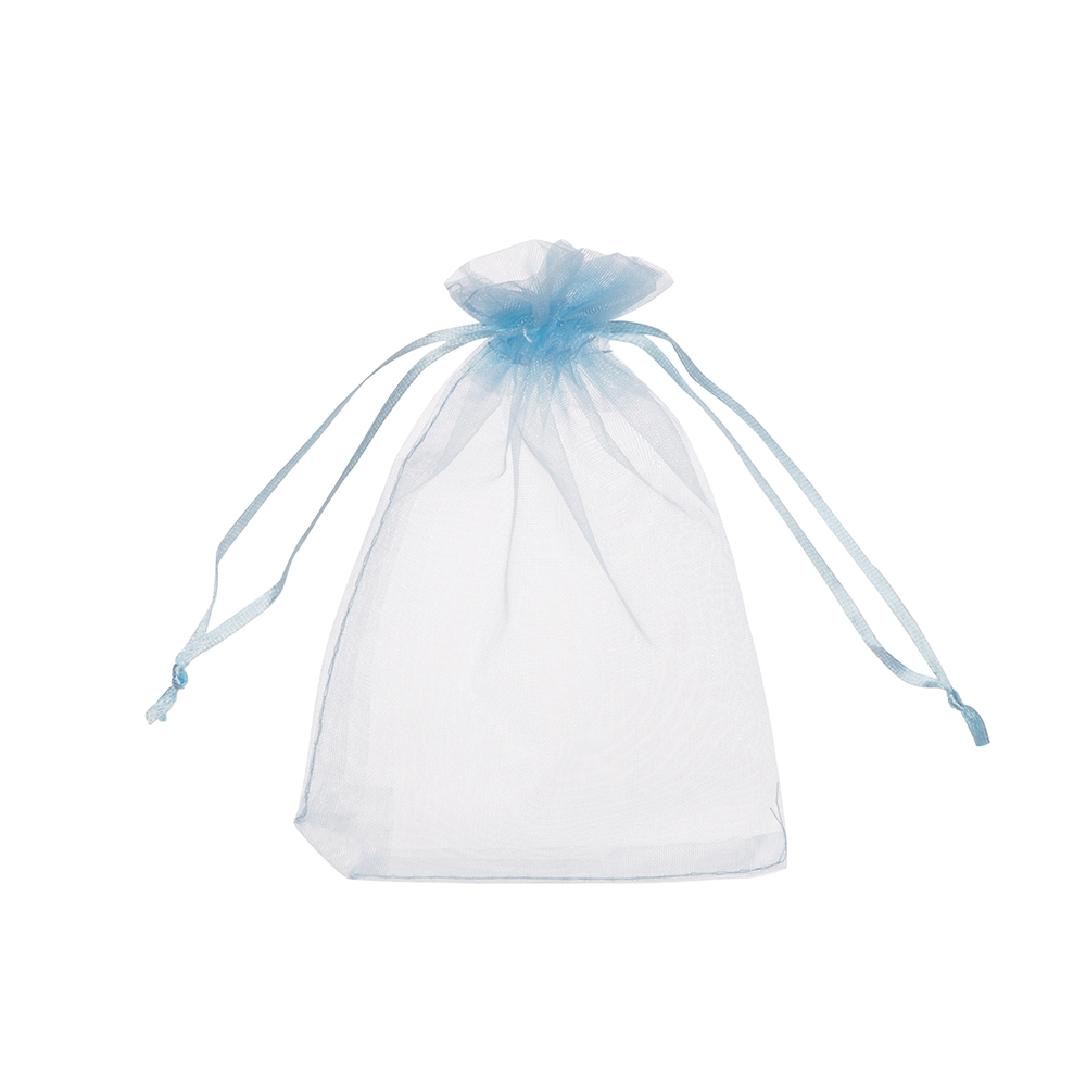 45方形纱袋蓝细节图1(Gray Zip Favor Bags)