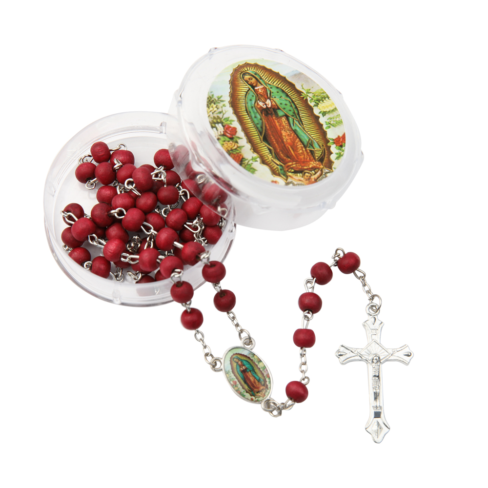 7厘木珠圣母红正面图(Guadalupe Rosaries)