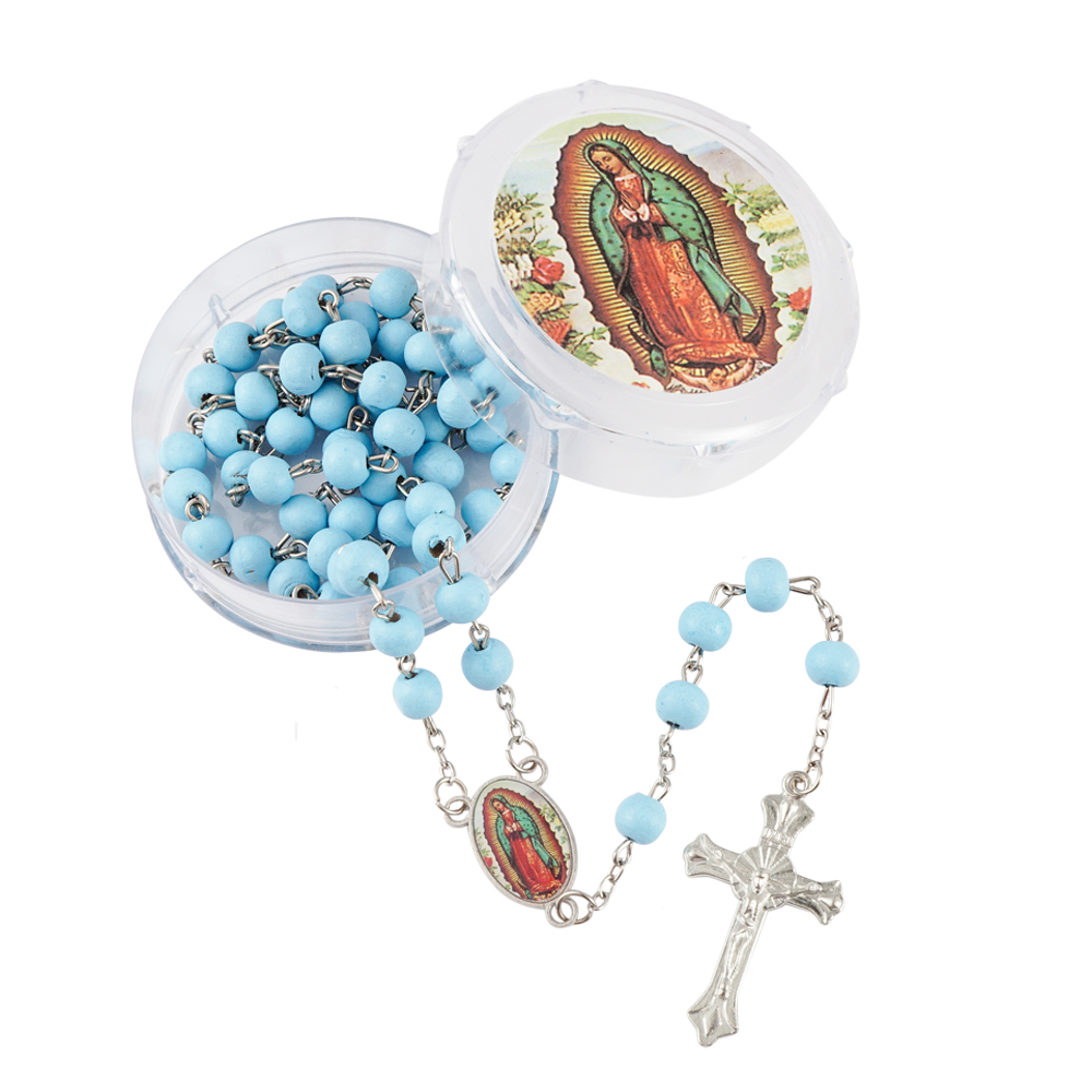 7厘木珠圣母蓝正面图(Guadalupe Rosaries)